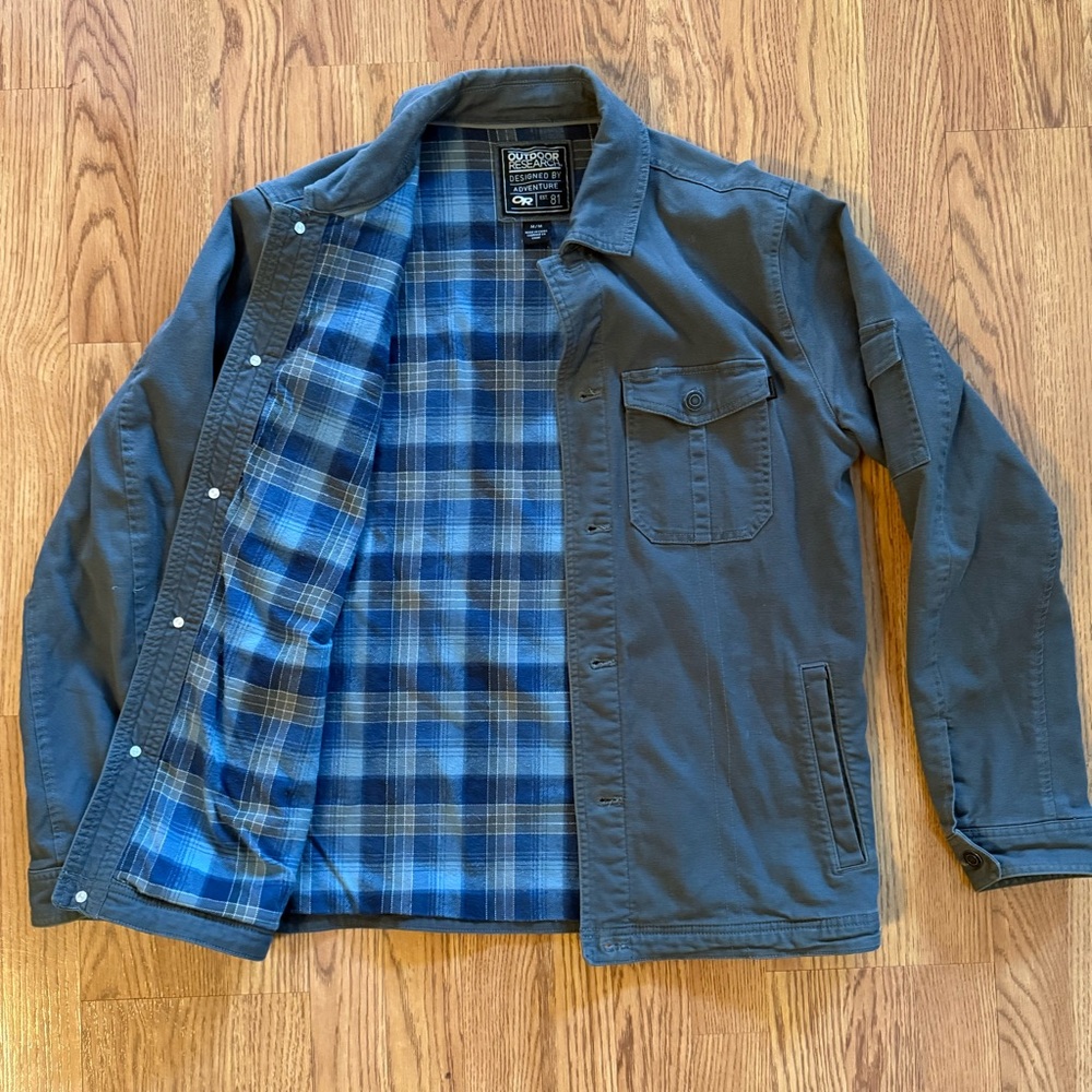 Outdoor Research Gray and Blue Lightweight Shirt Jacket